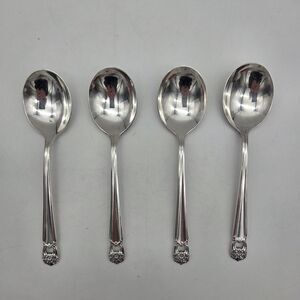 Eternally Yours Pattern by 1847 Rogers Silverplate Set of 4 Cream Soup Spoons
